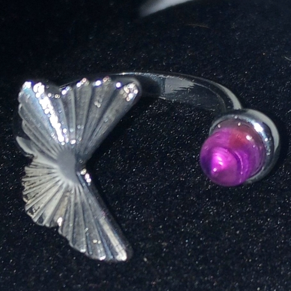 Purple Peace Amethyst Open Butterfly Ring